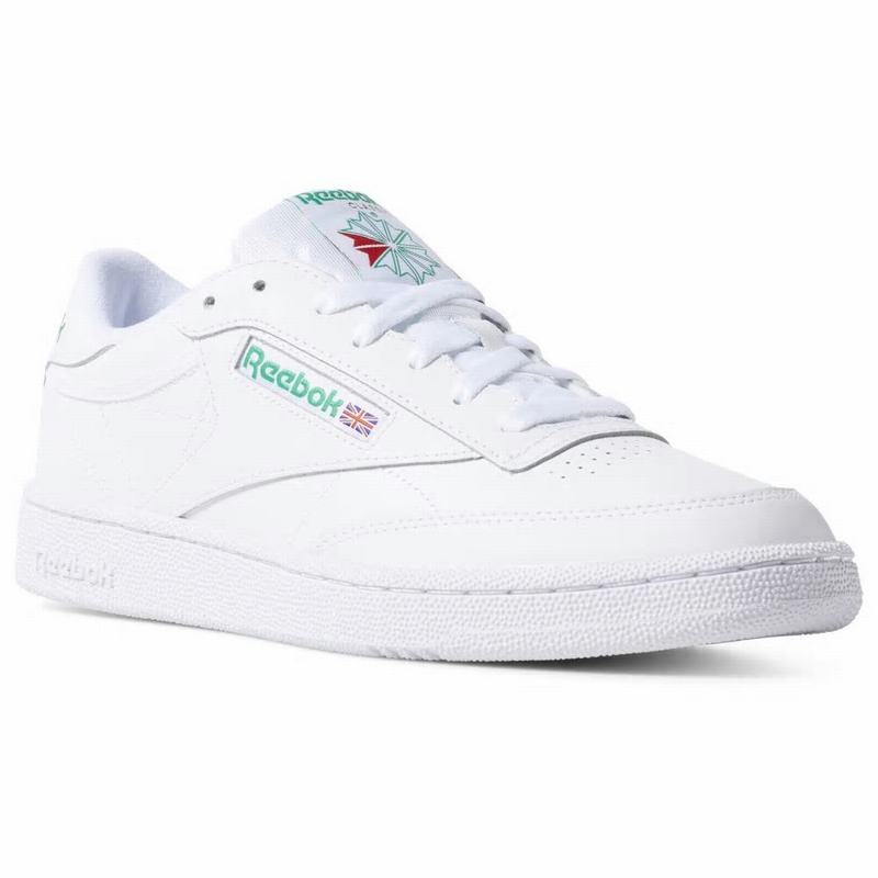 Tenisi Reebok Club C 85 Dama Albi/Verzi Romania NK6928YU